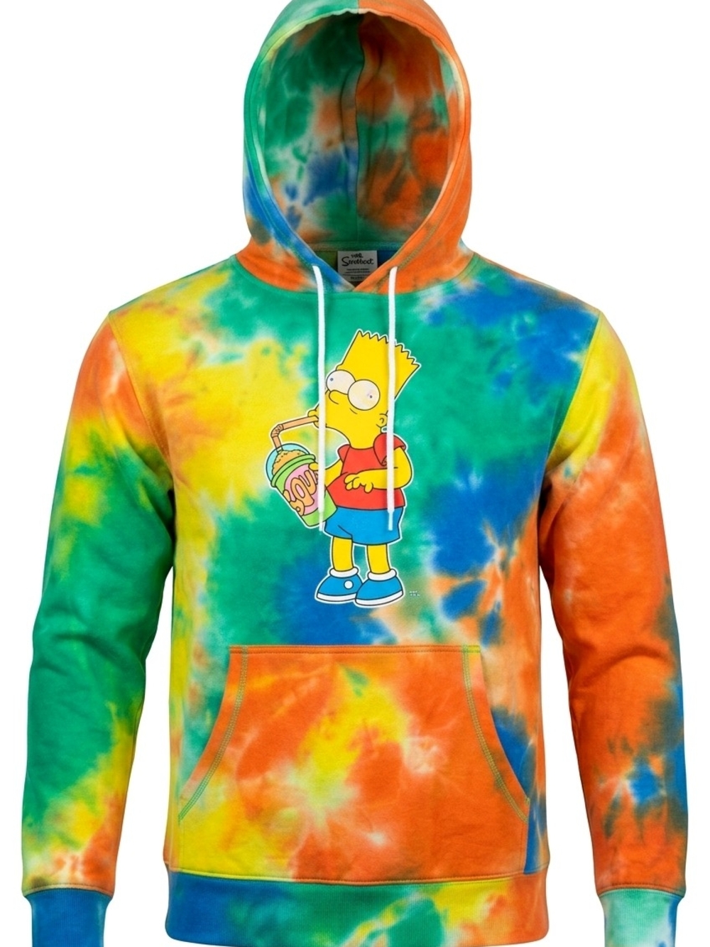 Tie-Dye Bart Simpson Graphic Hoodie - Multicolor